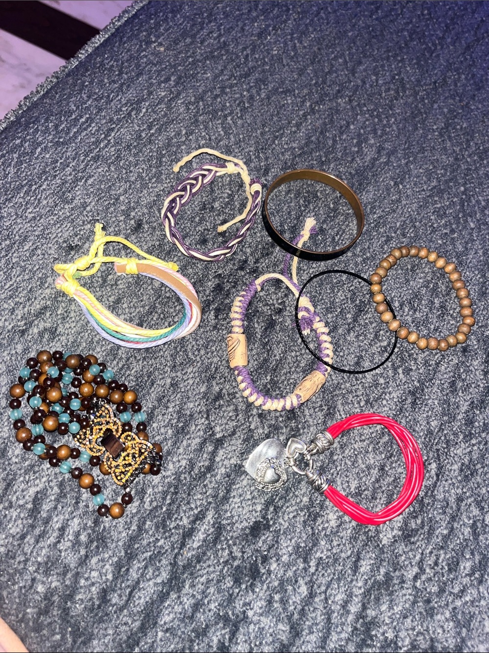 Assorted Women’s Fashion Bracelet Set in Purple, Pink, Brown and Turquoise